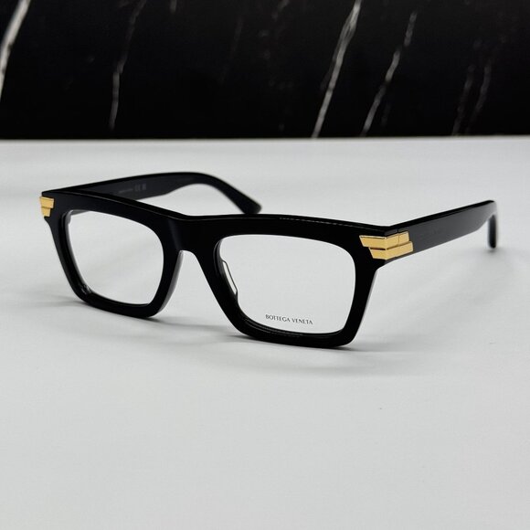 NEW BOTTEGA VENETA BV1059O 001 SQUARE BLACK WOMEN EYEGLASSES - Picture 4 of 10